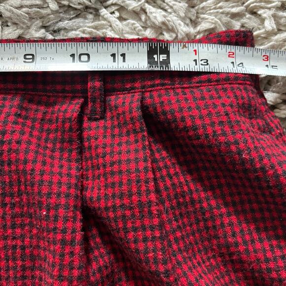 Vintage 90’s Red Check Plaid Button Down Midi Skirt Lined Retro Christmas Size 6 - Picture 7 of 7